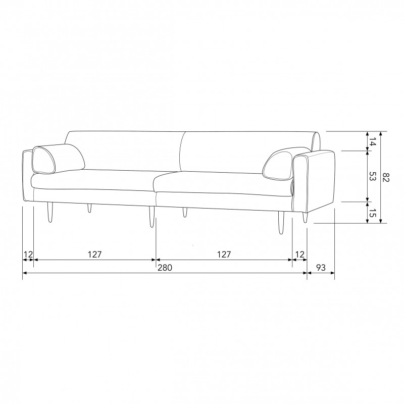 MZ280 SOFA ANTRACIT - CONTEMPORARY SOFA